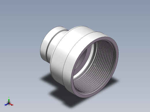 管箍-异径有边 DN50-DN25正等轴测缩略图