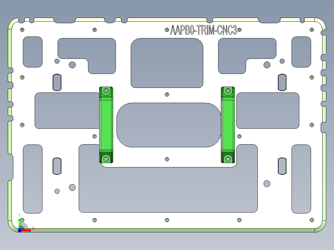 AAPB0-TRIM-笔记本CNC工装夹具三维模型CNC3-Gaiban-180606前视图