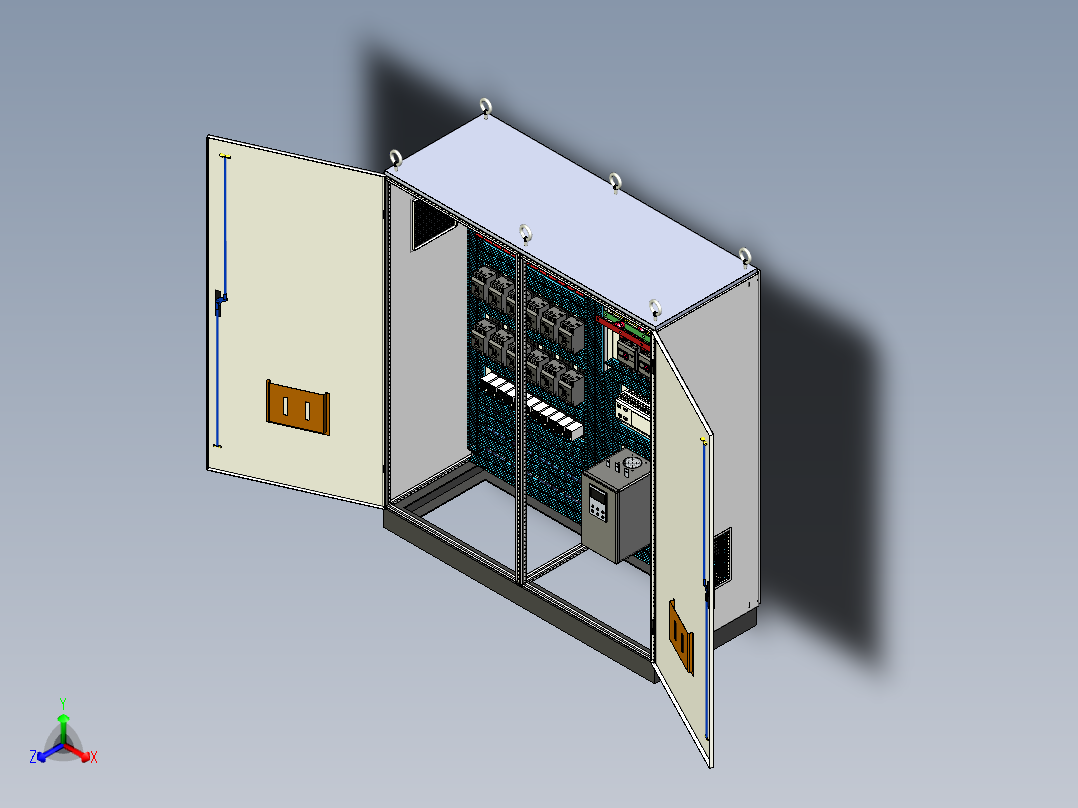 双柜组装112路交流接触器plc控制柜