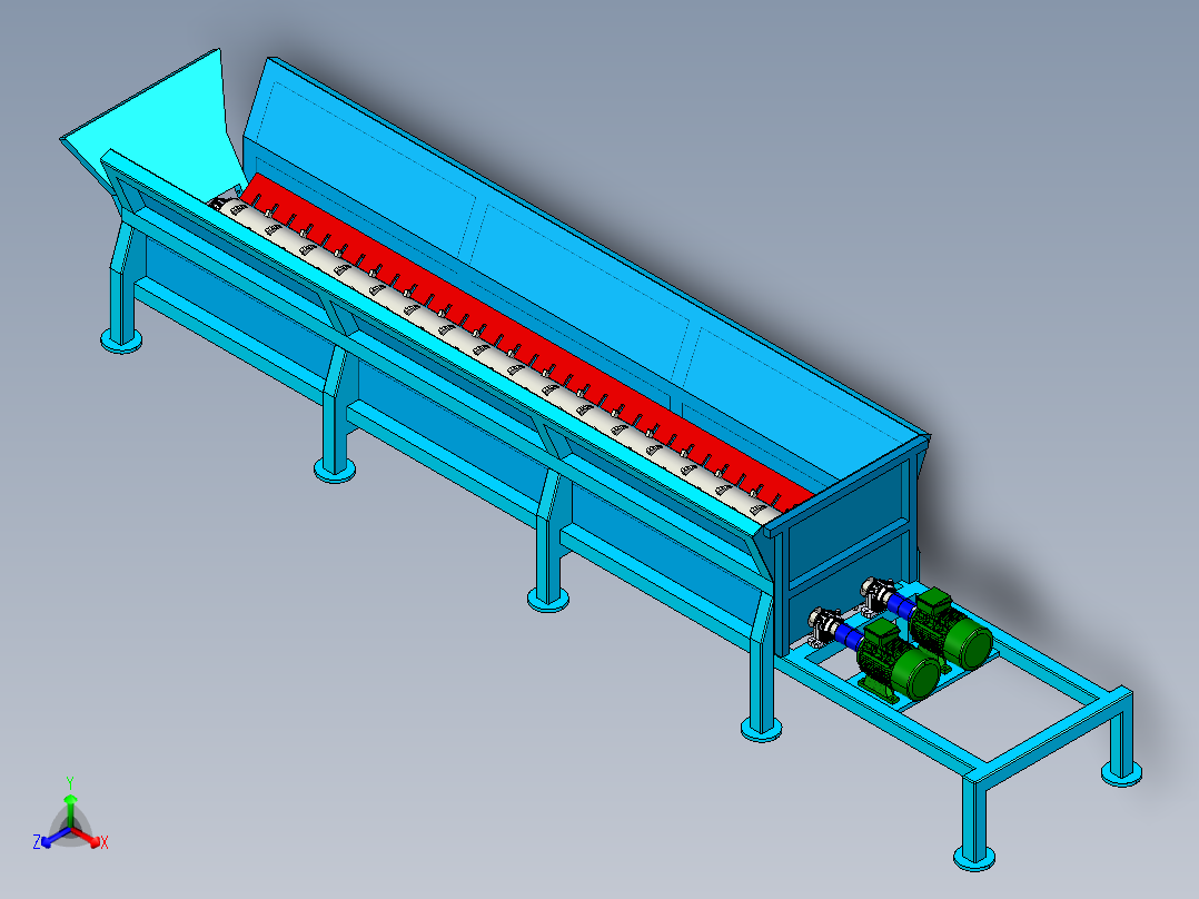 B2004549-木材去皮机正等轴测图
