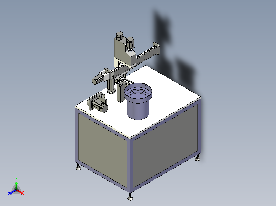四轴机械手继电器组装机正等轴测图