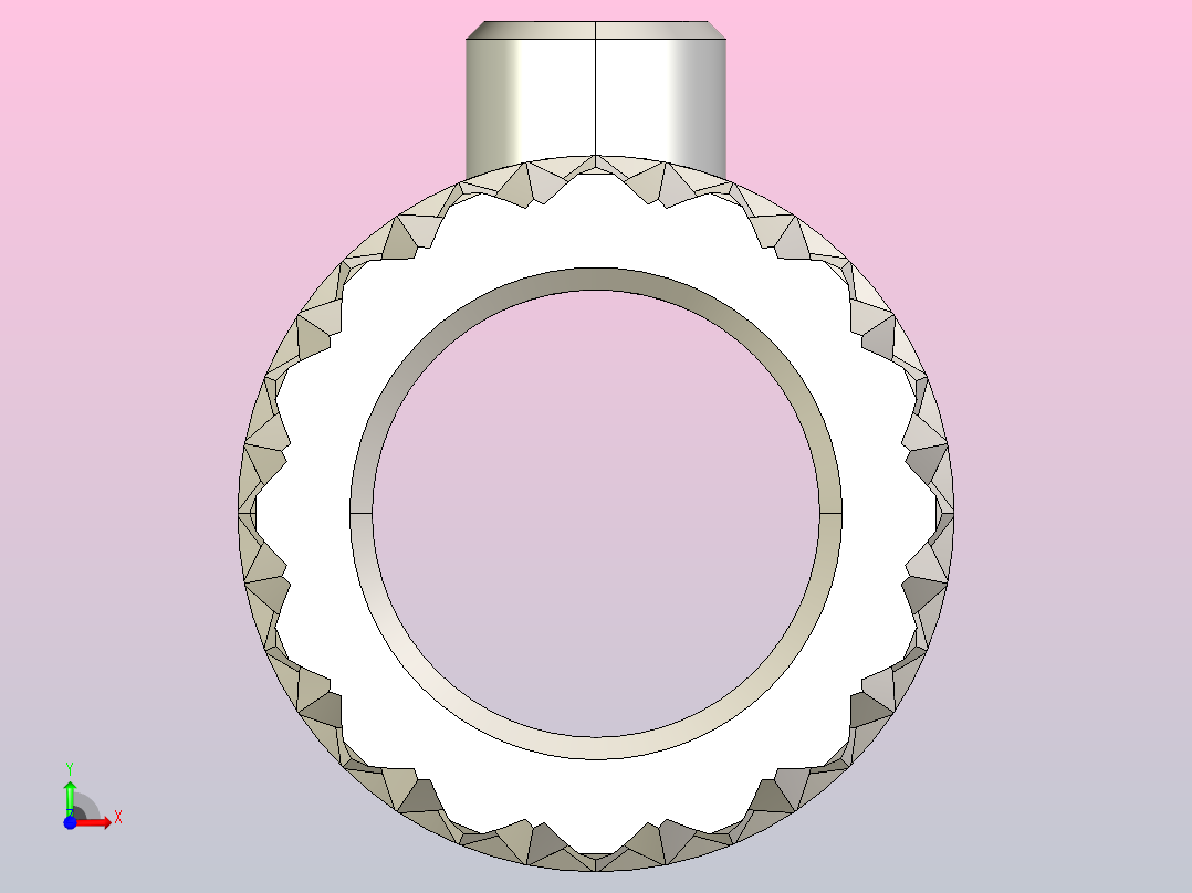 挤出机进料齿轮前视图