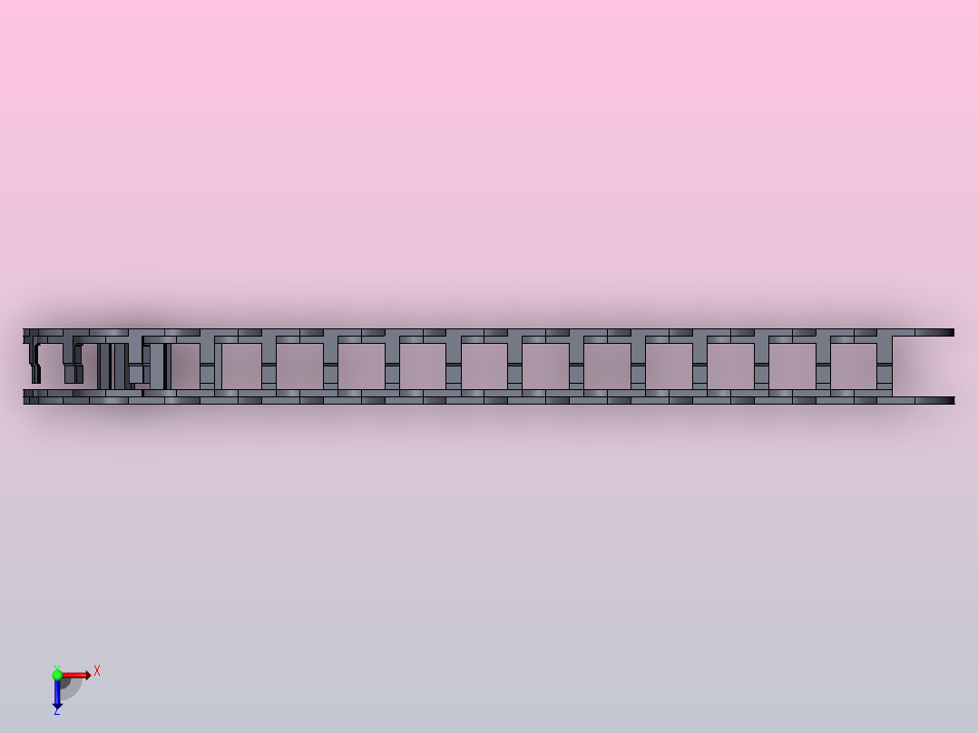 拖链E16.2.060电缆保护链57X32X500俯视图