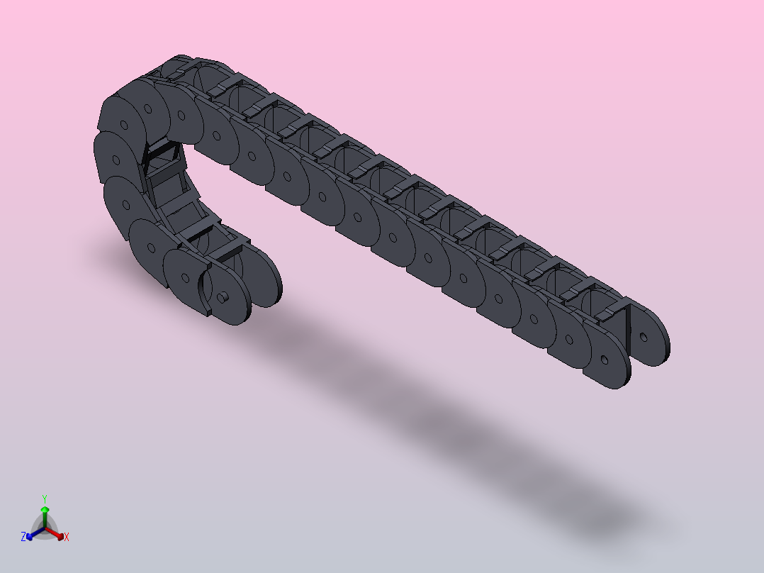 拖链E16.2.060电缆保护链57X32X500正等轴测图