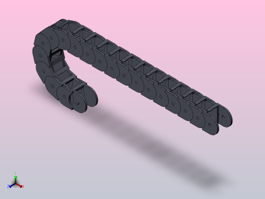 拖链E16.2.060电缆保护链57X32X500正等轴测缩略图