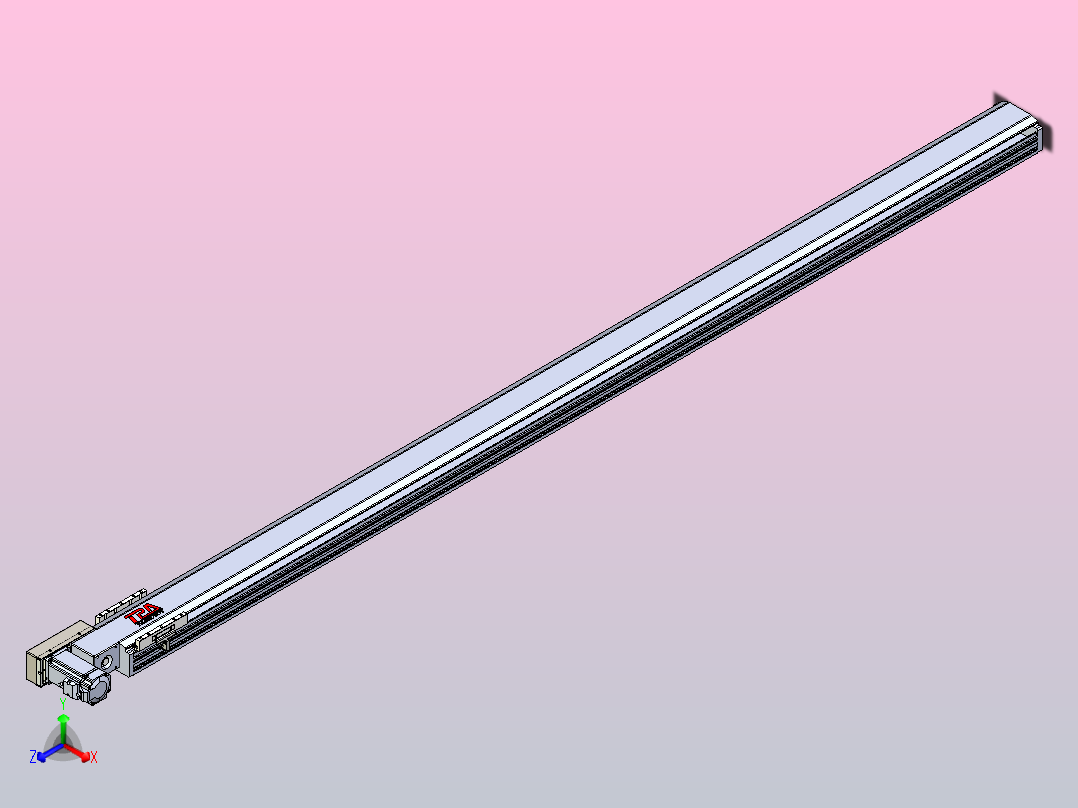 皮带直线轴半封闭可选导轨TPA-HNB-120D-110-L2250-ML-Y-P40-N3正等轴测图