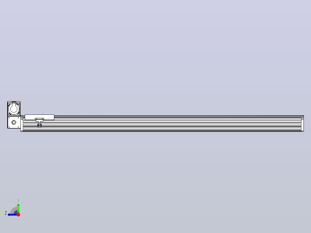 皮带直线轴半封闭可选导轨TPA-HNB-202D-140-L1600-LU-C-P75-N3右视图