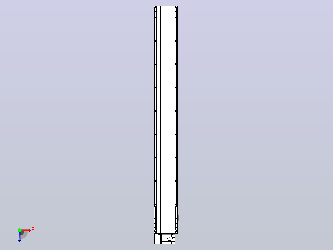 皮带直线轴半封闭可选导轨TPA-HNB-202D-140-L1600-LU-C-P75-N3俯视图