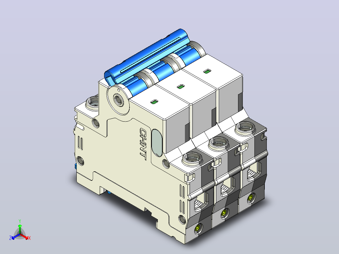 CB-60B 3P塑料外壳式断路器三维模型202307主视图