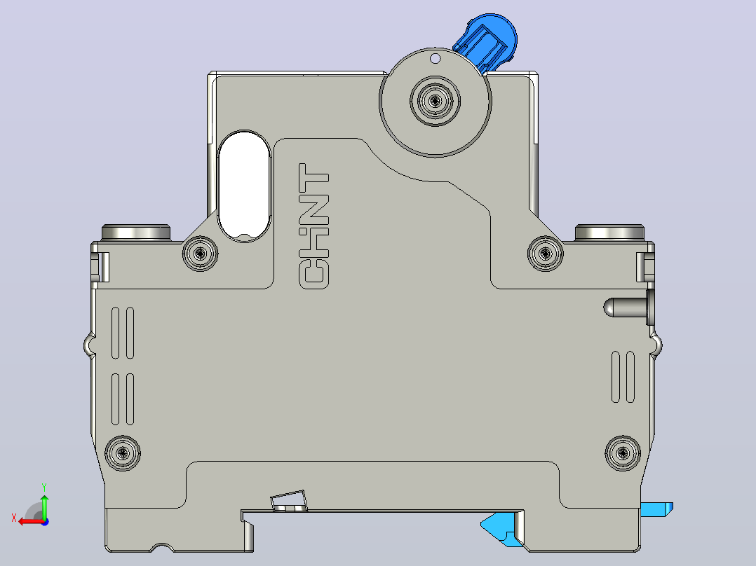 CB-60B 3P塑料外壳式断路器三维模型202307后视图
