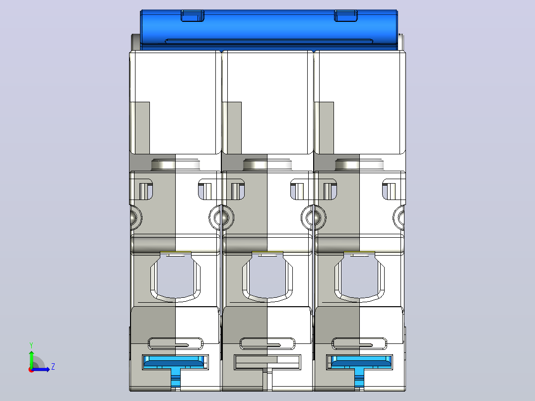 CB-60B 3P塑料外壳式断路器三维模型202307左视图