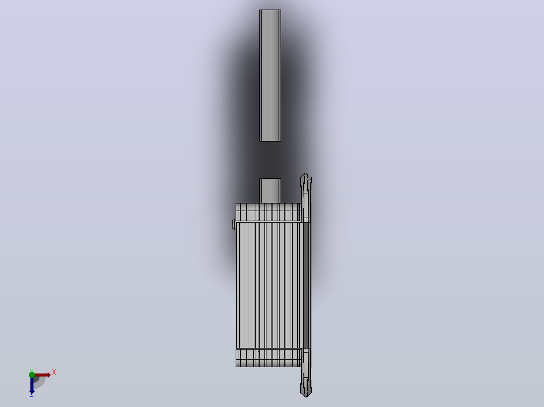 向上墙座+中间连接器+转角+箱体连接器+控制箱50-65[向上墙座+中间连接器+转角+箱体连接器+控制箱-155-300-300]俯视图