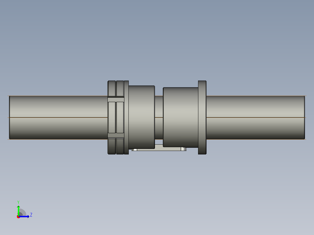 FFZL8010-4滚珠丝杆3D模型左视图