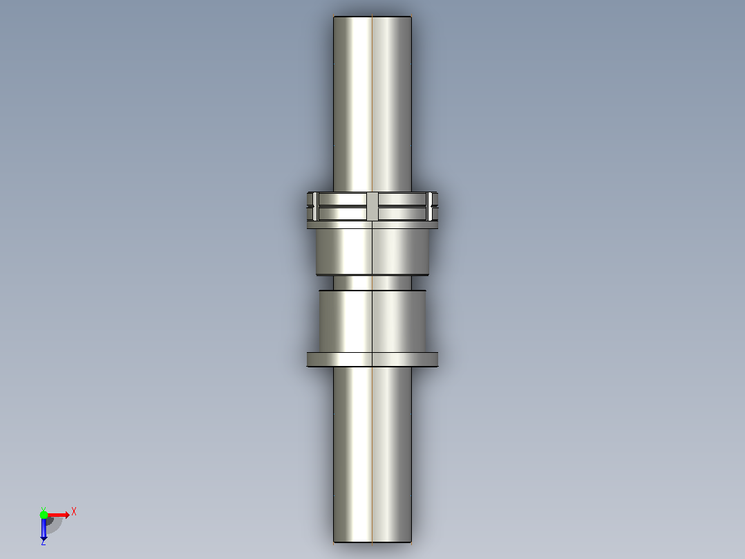 FFZL8010-4滚珠丝杆3D模型俯视图