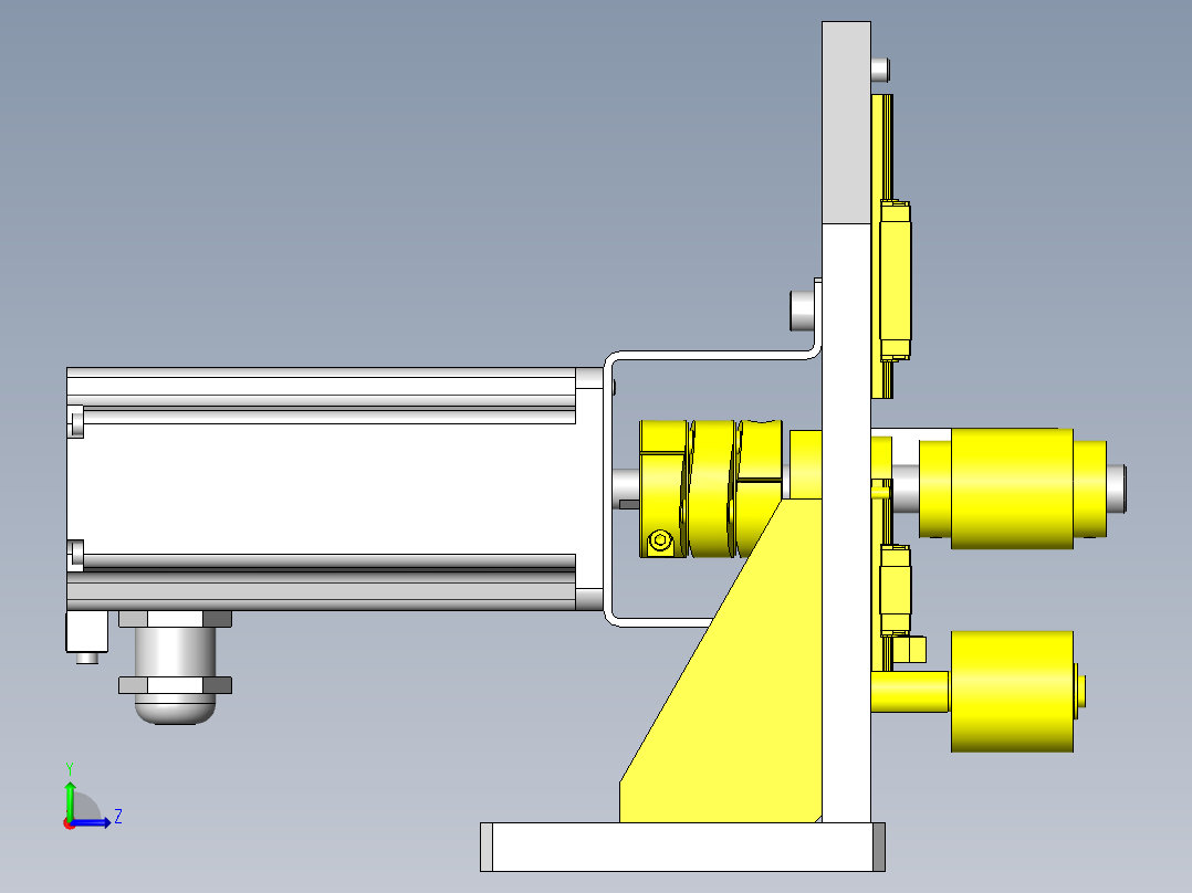 滚轮规定尺寸切割装置左视图
