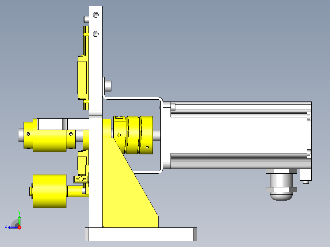滚轮规定尺寸切割装置右视图