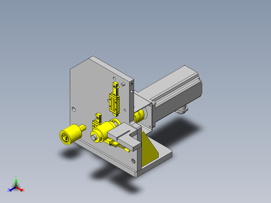滚轮规定尺寸切割装置正等轴测图