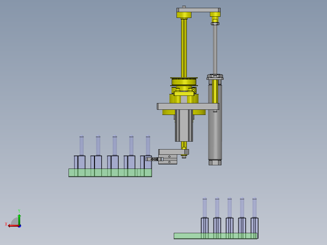 使用了滚珠花键的升降旋转机构后视图