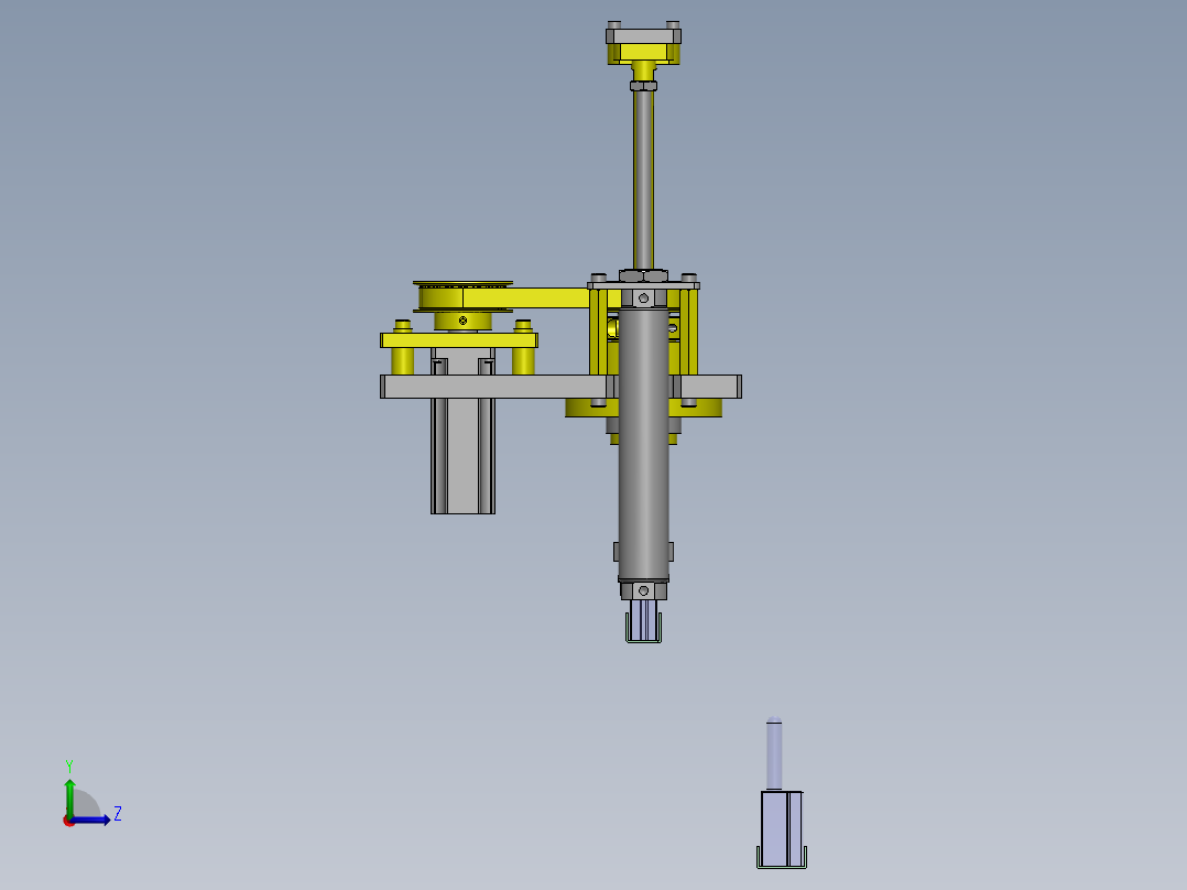 使用了滚珠花键的升降旋转机构左视图