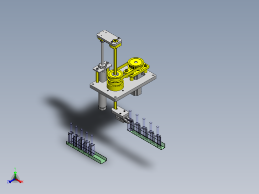 使用了滚珠花键的升降旋转机构正等轴测缩略图