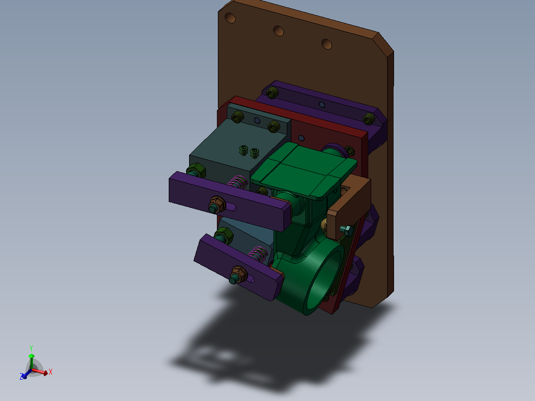 液压夹具Solidworks设计附STP格式