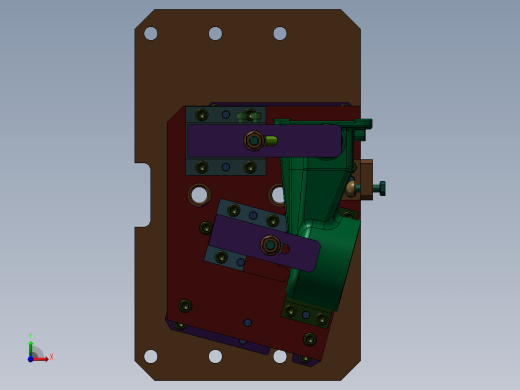 液压夹具Solidworks设计附STP格式前视缩略图