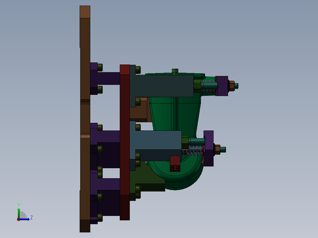 液压夹具Solidworks设计附STP格式左视图