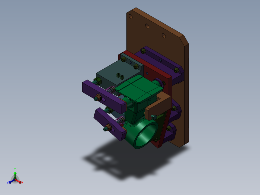 液压夹具Solidworks设计附STP格式正等轴测缩略图