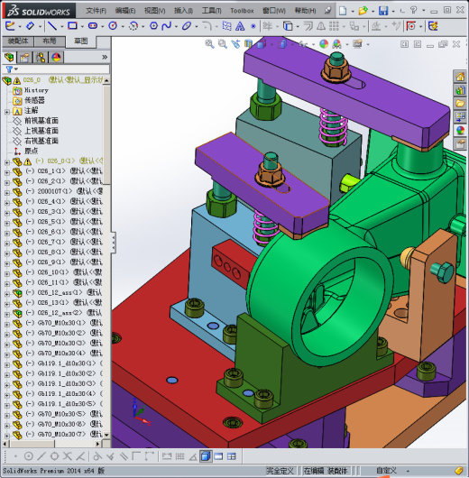 液压夹具Solidworks设计附STP格式缩略图