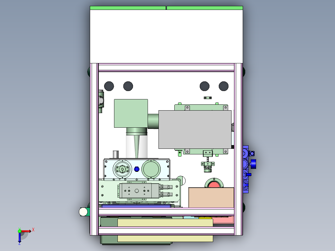 自动激光打标机俯视图