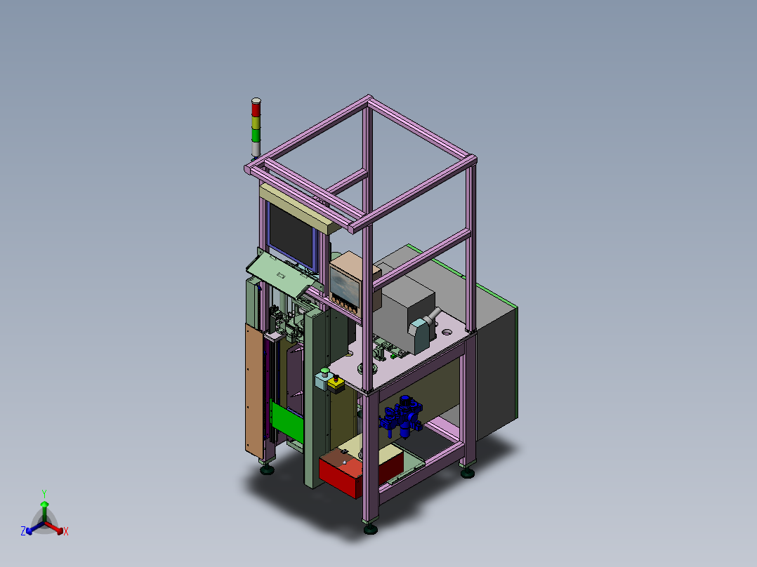 自动激光打标机正等轴测图
