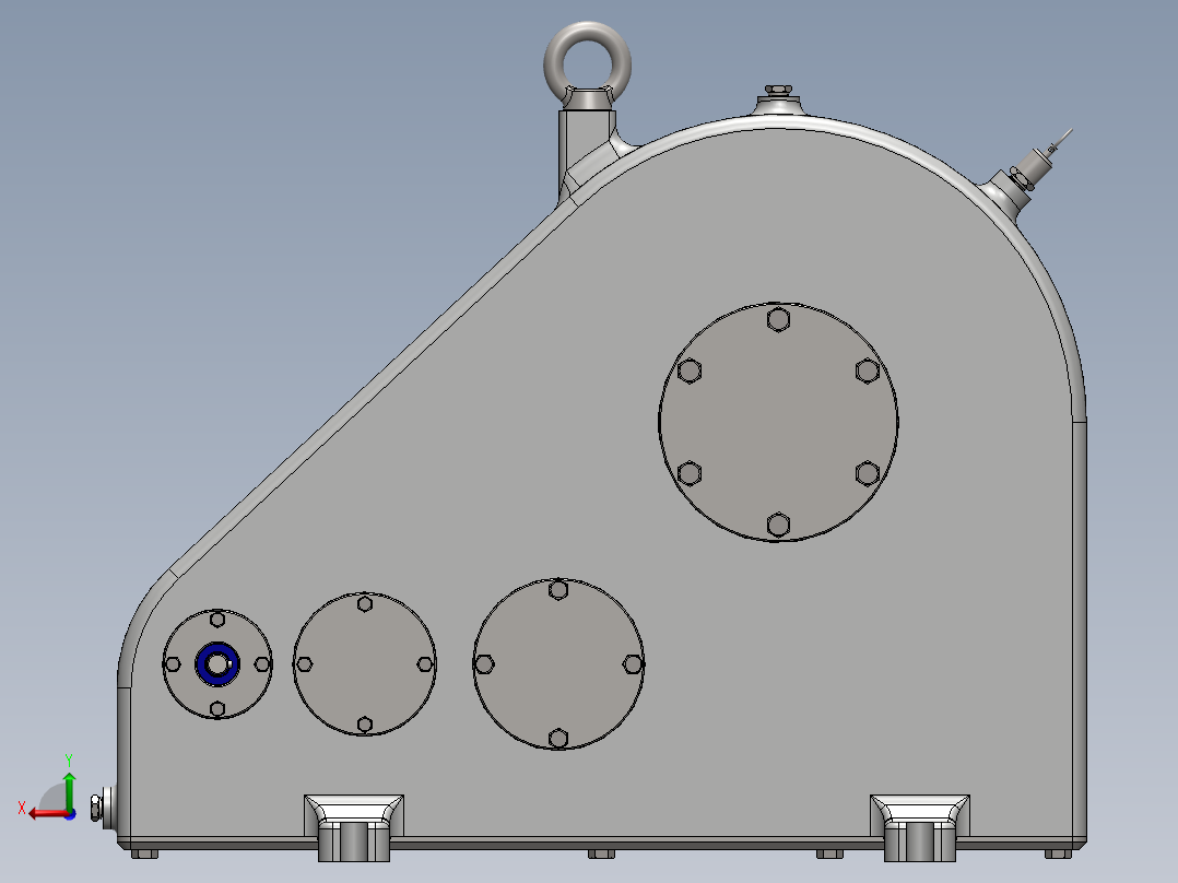 梯形直齿轮多级减速箱图纸后视图