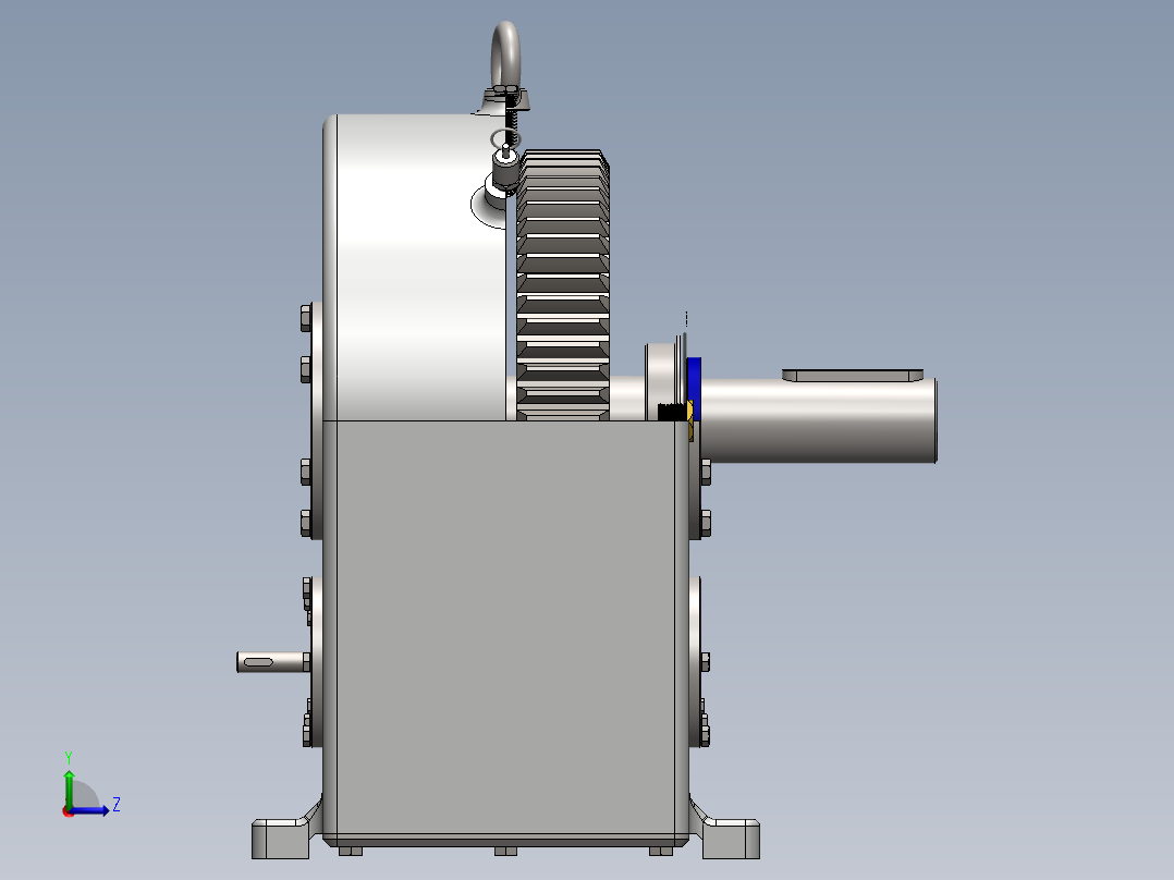 梯形直齿轮多级减速箱图纸左视图