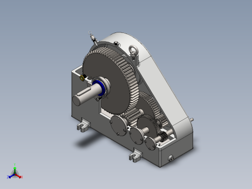 梯形直齿轮多级减速箱图纸正等轴测缩略图