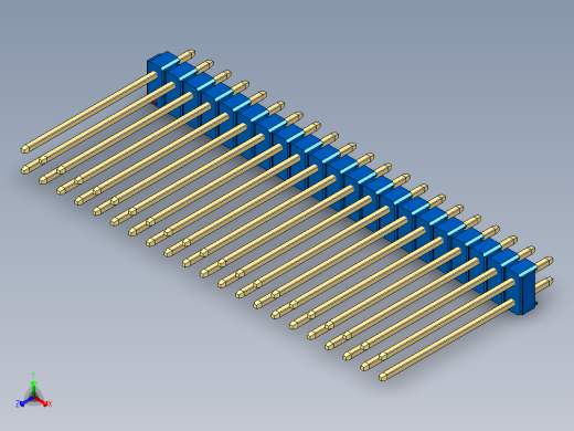 彩色公头100mil（2.54mm）系列-DS1021_blue_2x21p_100mil_Type19_rev1.0正等轴测缩略图