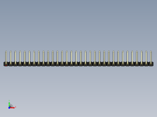 彩色公排针 100mil 2.54mm 系列-DS1022_black_32p_100mil_TypeU_rev1.0前视缩略图