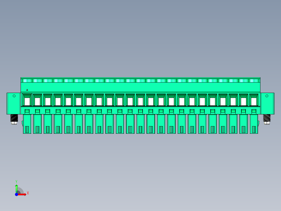 DEGSON 15EDG（公头） 3.5mm 螺钉锁紧，插拔式接线端子 FullPack-15EDGKAM-3.5-23P-14-00AH前视图
