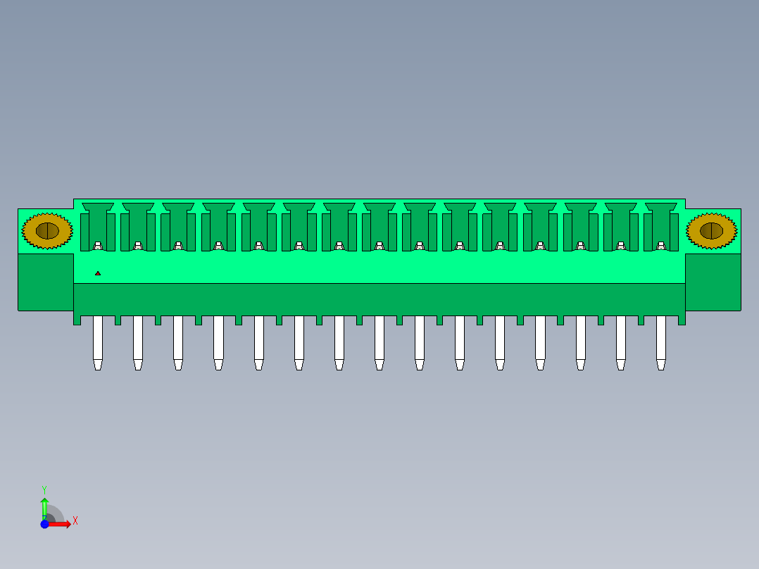DEGSON 15EDG（公头） 3.5mm 螺钉锁紧，插拔式接线端子 FullPack-15EDGLM-3.5-15P-14-00AH前视图