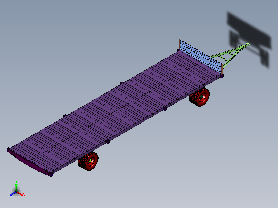 大型物流货物搬运四轮平板车