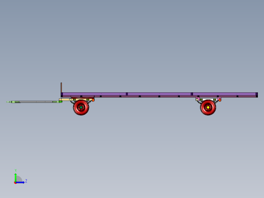 大型物流货物搬运四轮平板车左视缩略图