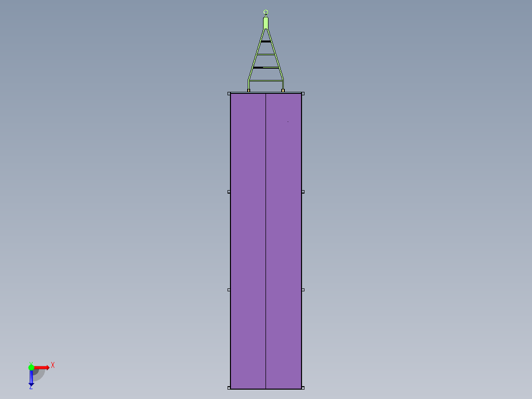 大型物流货物搬运四轮平板车俯视图