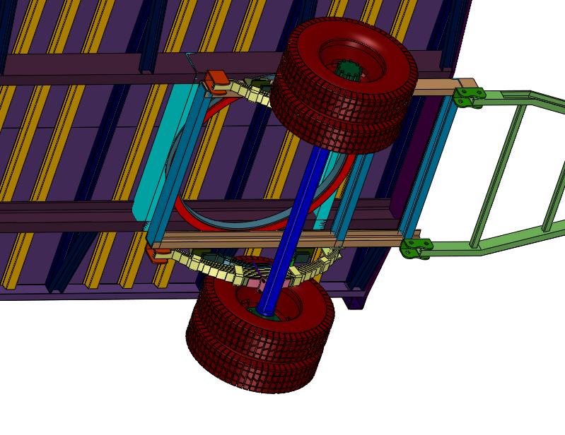 大型物流货物搬运四轮平板车