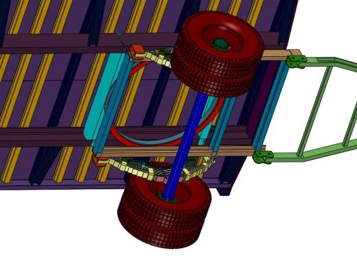 大型物流货物搬运四轮平板车缩略图