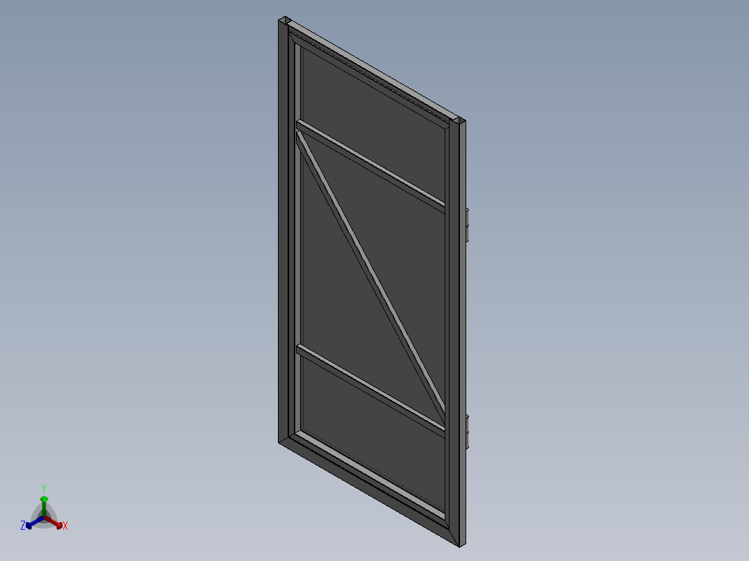 880-1780号门正等轴测图