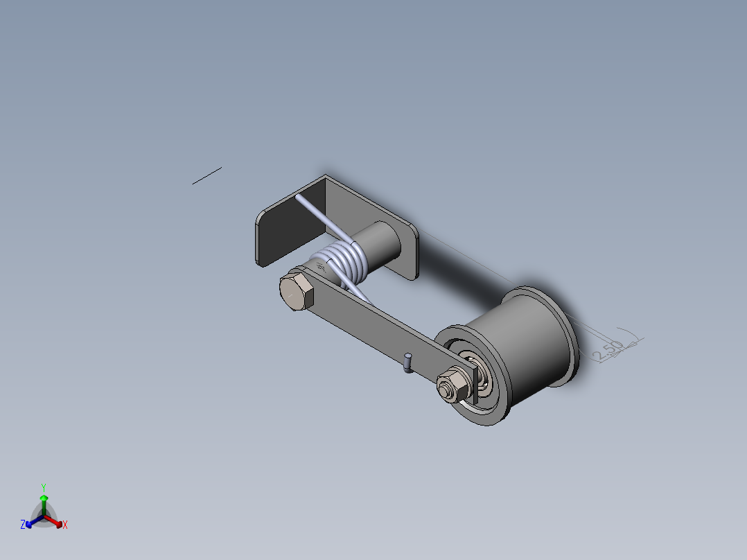 张紧轮总成正等轴测图