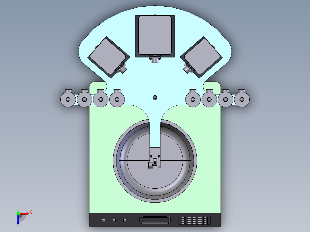 家庭自动炒菜机设计含SW三维及8张CAD图俯视图