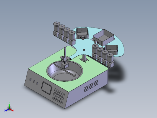 家庭自动炒菜机设计含SW三维及8张CAD图正等轴测缩略图