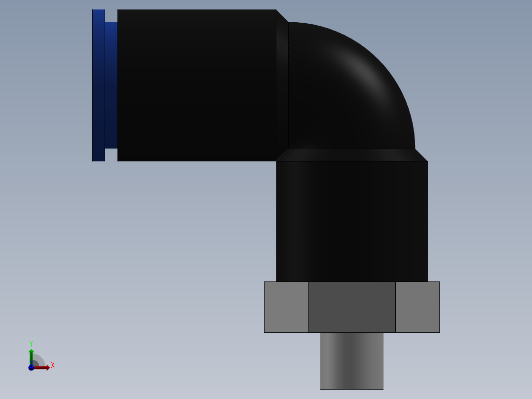 Ø6 x M5 COTOVELO 90° MACHO GIRAT. (C02470605)前视图