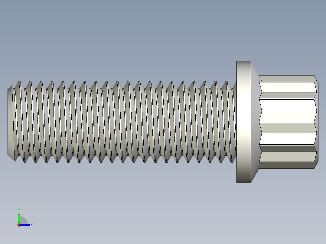 法兰头螺钉-5-16in-24 7-8long 12-point screws.IGS左视图