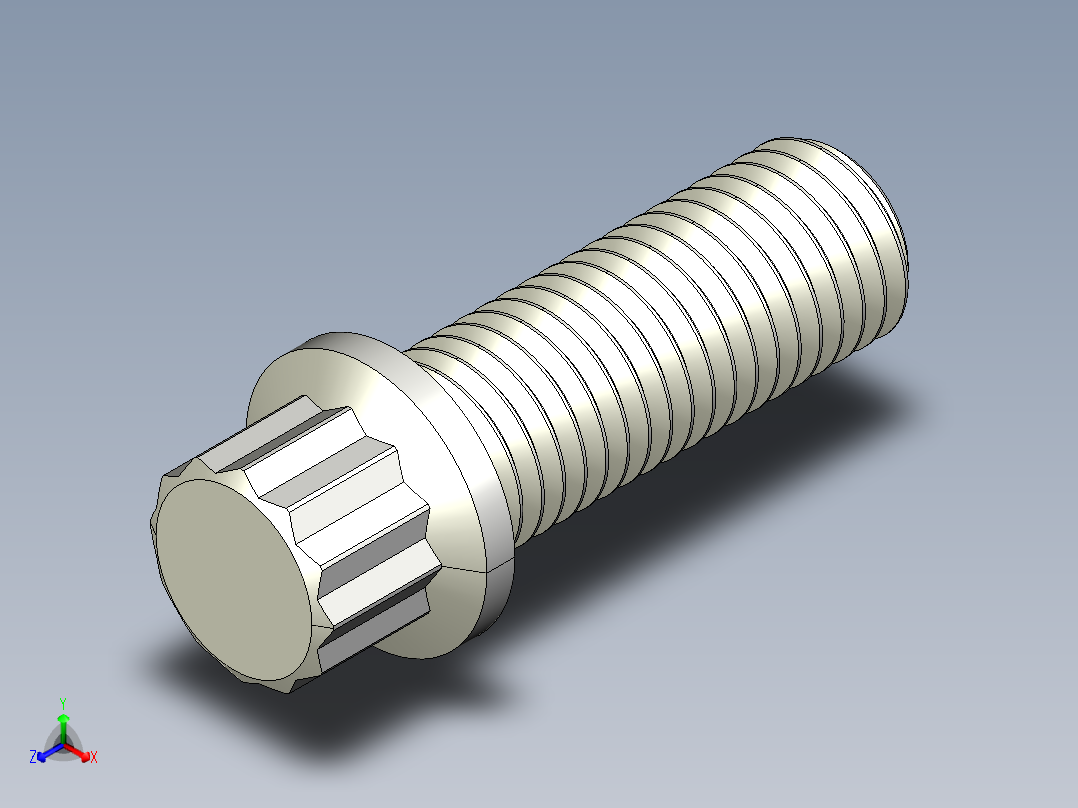 法兰头螺钉-5-16in-24 7-8long 12-point screws.IGS正等轴测图